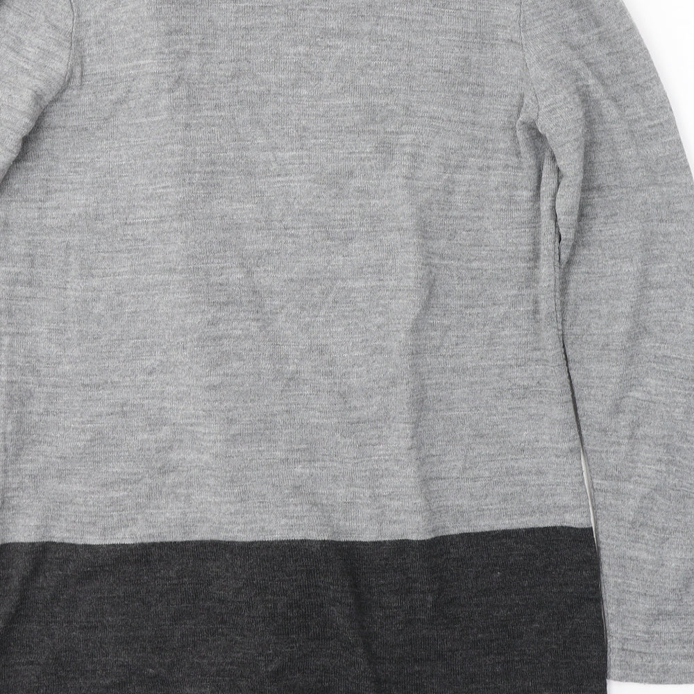 Womens UK Size M Nina Leonard Grey Wrap Jumper