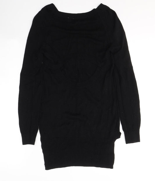 Womens UK Size 6 H&M Black Tunic Jumper