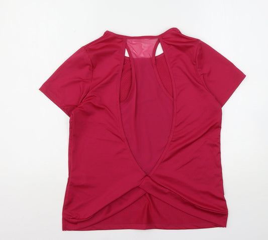 Shein Womens Purple Polyester Basic T-Shirt Size 10 Round Neck