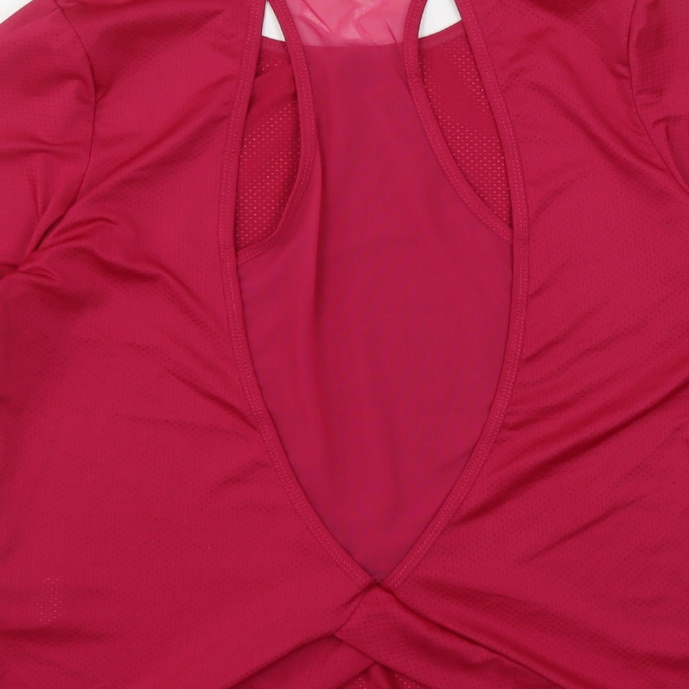 Shein Womens Purple Polyester Basic T-Shirt Size 10 Round Neck