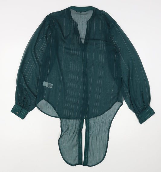 Womens UK Size 8 NEXT Green Basic Button-Up