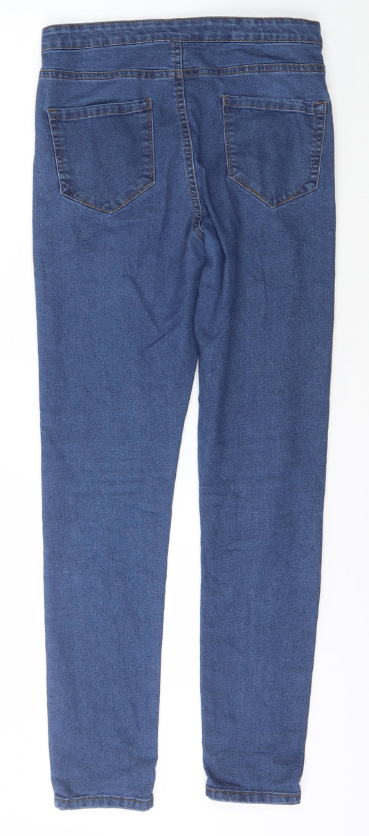 Denim & Co. Womens Blue Cotton Jegging Jeans Size 12 L29 in Slim Buckle