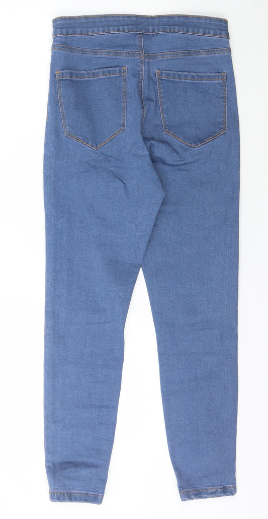 Denim & Co. Womens Blue Cotton Jegging Jeans Size 12 L25 in Slim Button