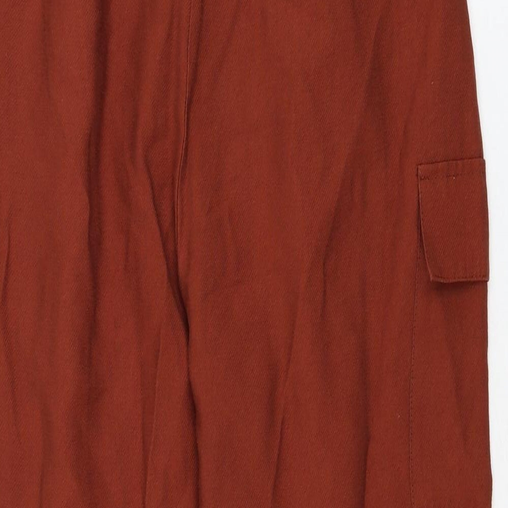 Womens UK Size 8 ASOS Regular Fit Cropped Brown Trousers