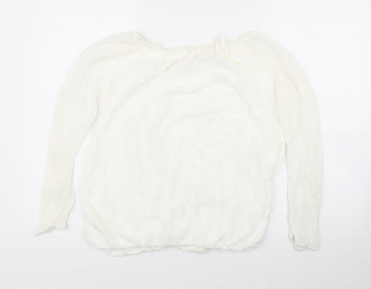 Womens UK Size 14 Preworn White Basic Blouse