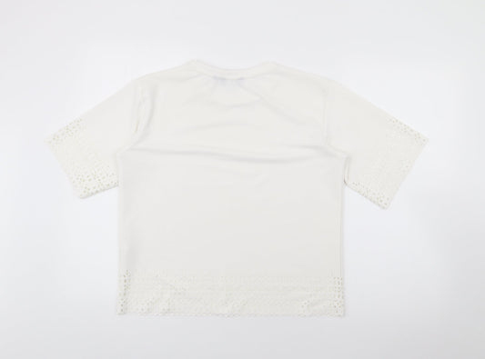 Womens UK Size 8 New Look White Basic T-Shirt