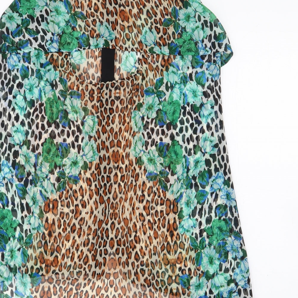Womens UK Size 8 Miss Selfridge Multicoloured Basic Button-Up