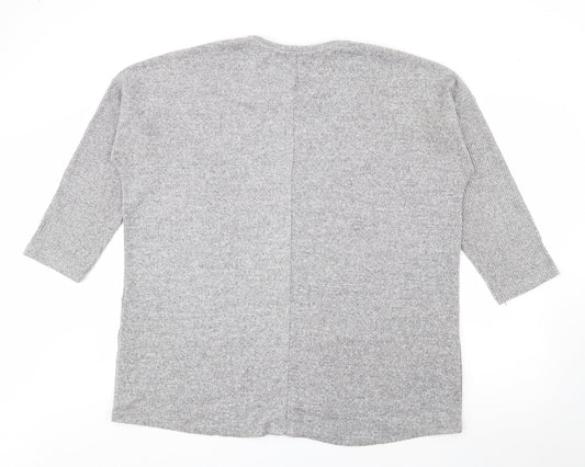 George Womens Grey Crew Neck Viscose Pullover Jumper Size L