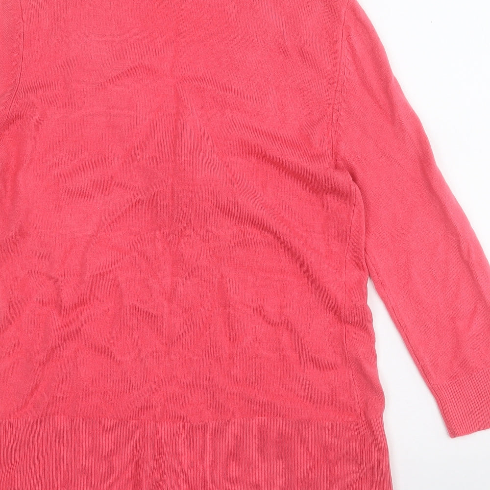 George Womens Pink V-Neck Acrylic Cardigan Jumper Size 12