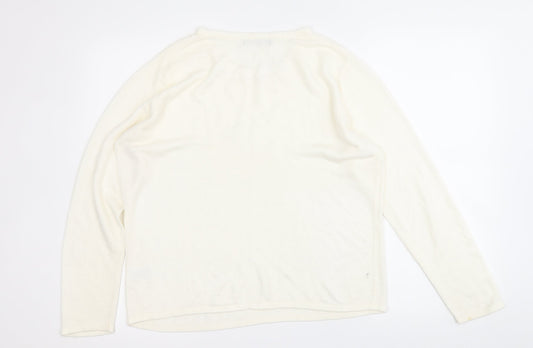 Womens UK Size M BM White Pullover Jumper