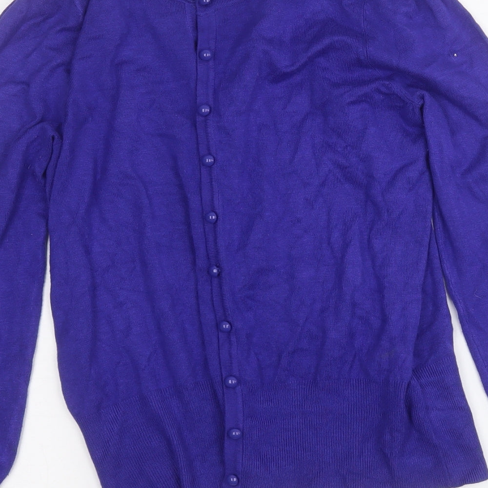 Womens UK Size 12 Marks and Spencer Blue Cardigan Jumper