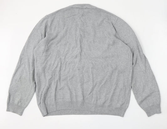 Blue Harbour Mens Grey V-Neck Polyester Pullover Jumper Size L