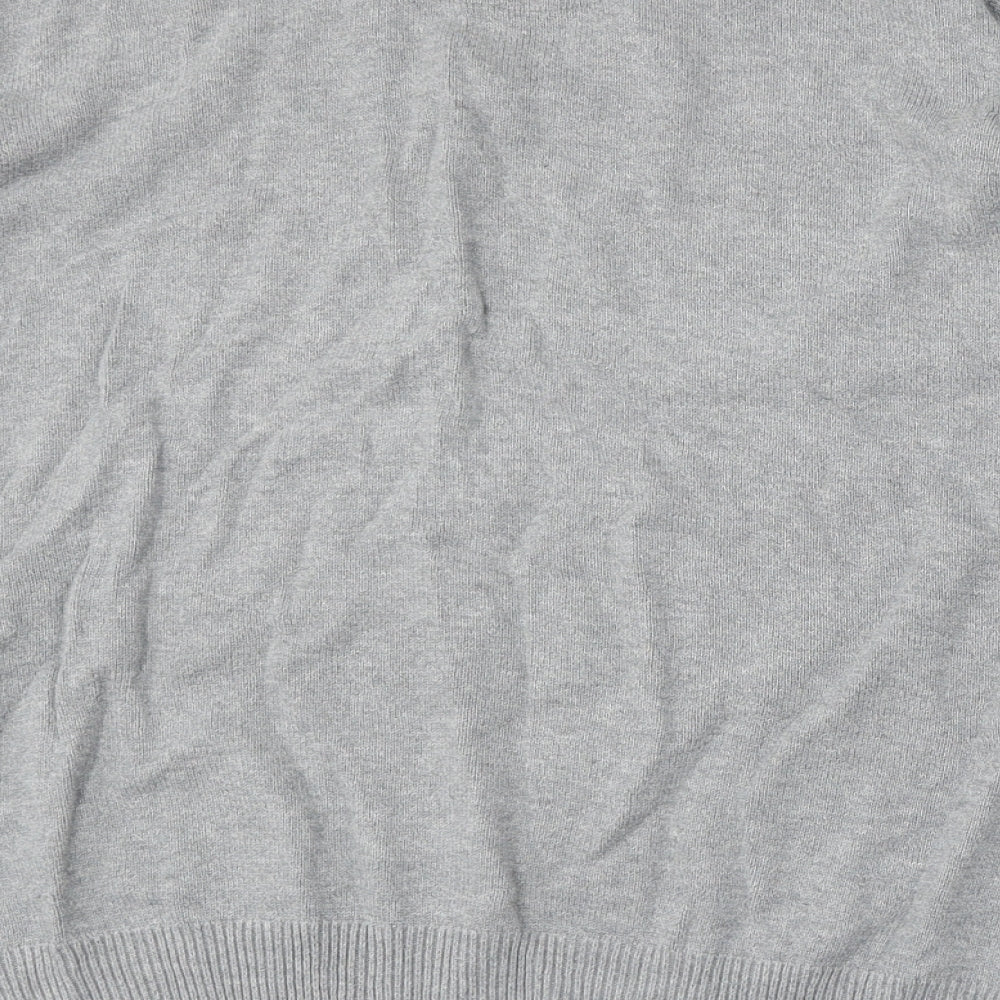 Blue Harbour Mens Grey V-Neck Polyester Pullover Jumper Size L