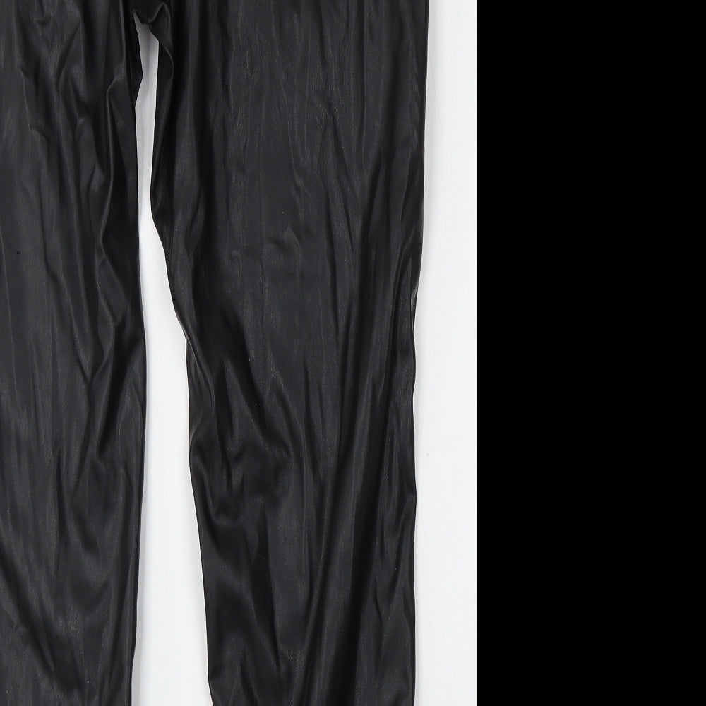 Womens UK Size 12 Papaya Regular Fit Black Trousers