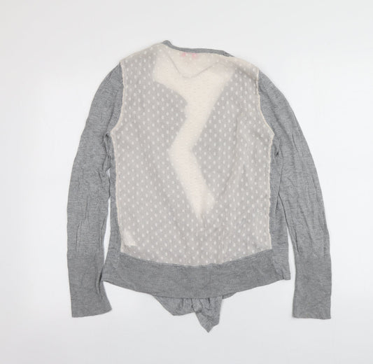 Gharani Strok Womens Grey V-Neck Viscose Cardigan Jumper Size 10