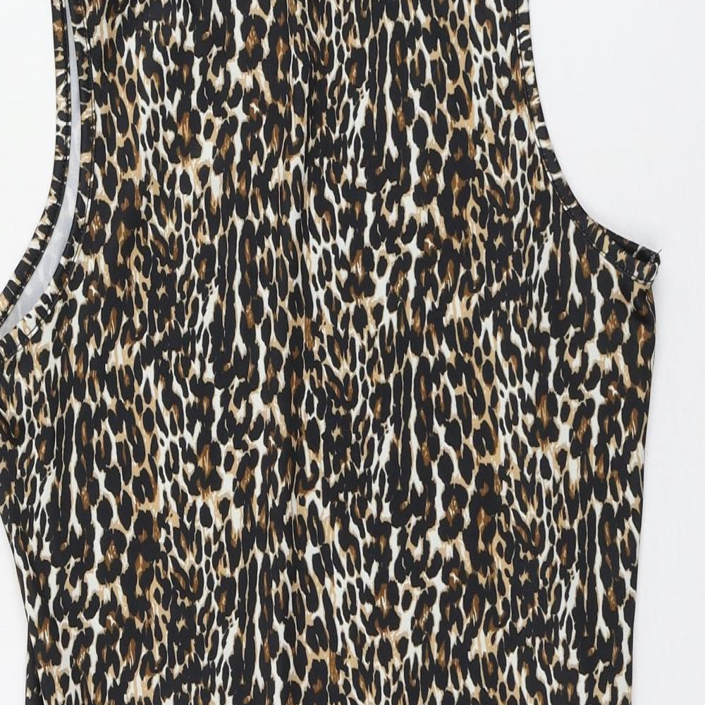 Primark Womens Multicoloured Animal Print Polyester Bodysuit One-Piece Size 12