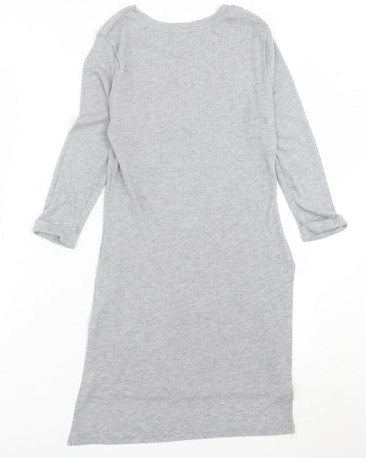 New Look Womens Grey Polyester A-Line Size 12 Crew Neck Pullover