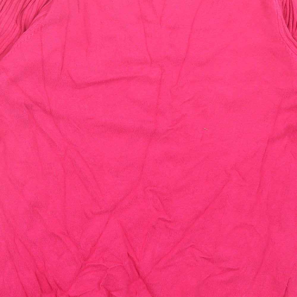Womens UK Size 14 Marks and Spencer Pink Basic T-Shirt