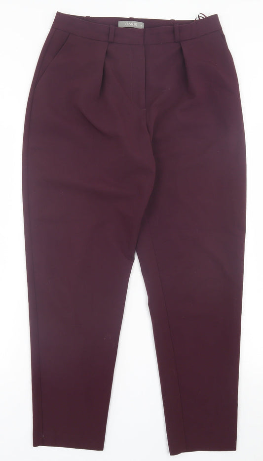 Womens UK Size 10 Oasis Regular Fit Purple Trousers