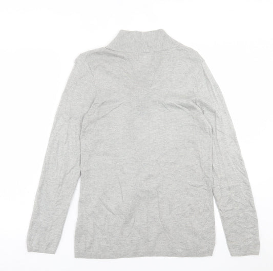 Damart Womens Grey V-Neck Viscose Pullover Jumper Size 10