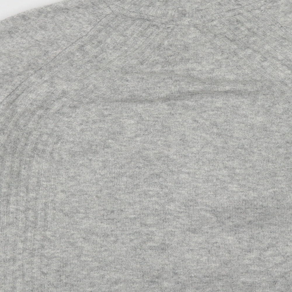TU Womens Grey V-Neck Acrylic Cardigan Jumper Size 8