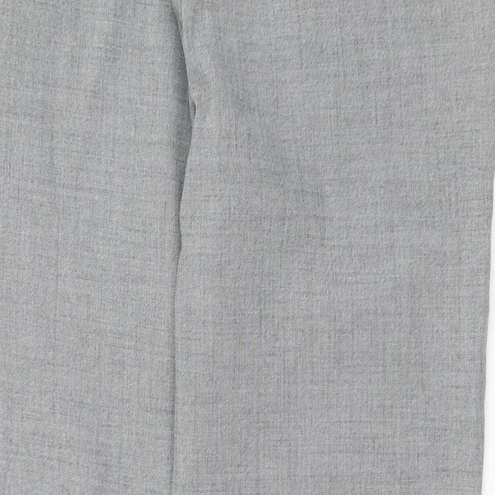 F&F Womens Grey Polyester Dress Pants Trousers Size 14 L27 in Regular Zip