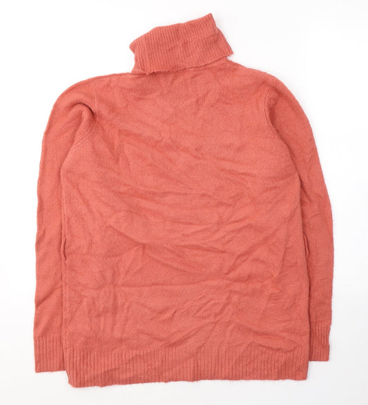 Damart Womens Pink Roll Neck Acrylic Pullover Jumper Size 14