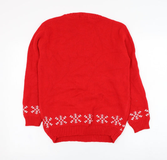 Womens UK Size XS In the Style Red Pullover Jumper