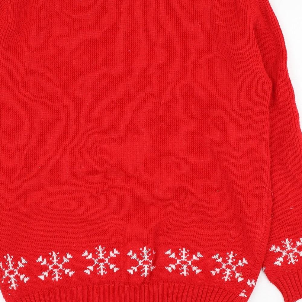 Womens UK Size XS In the Style Red Pullover Jumper