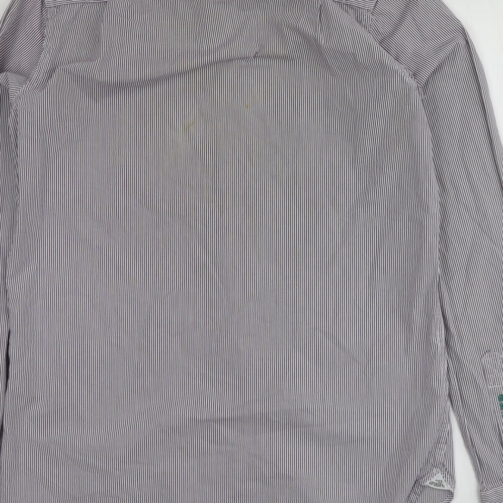 S&D Mens Purple Striped Cotton Button-Up Size M Collared