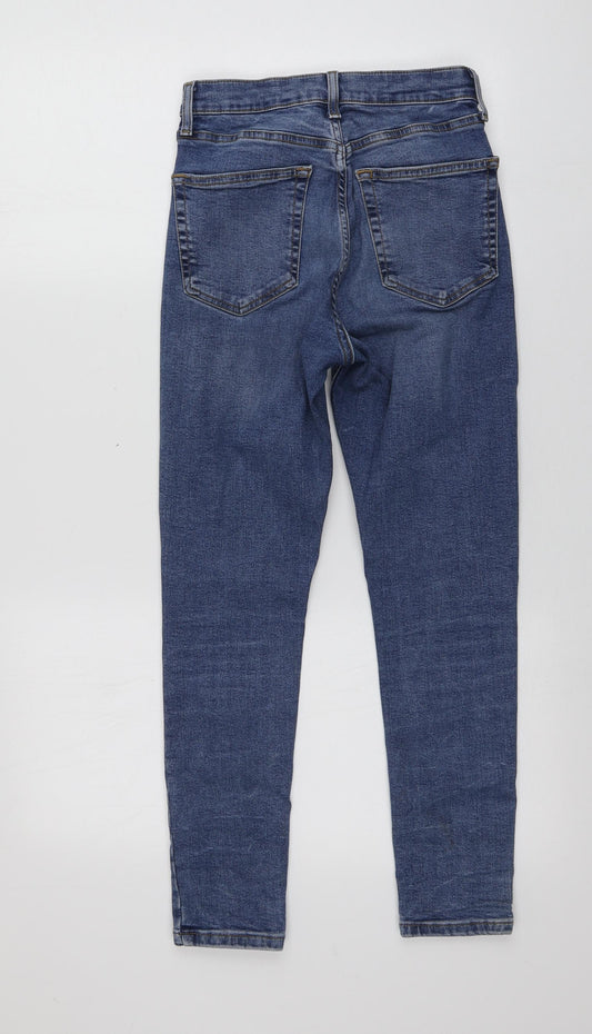 Topshop Womens Blue Cotton Skinny Jeans Size 28 L25 in Regular