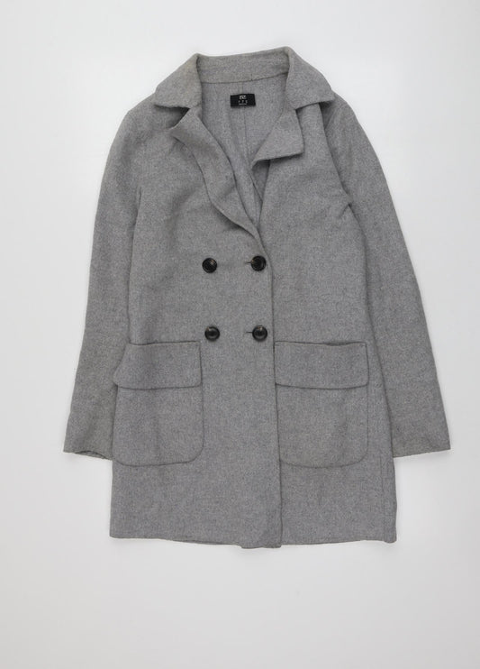 Womens UK Size 6 F&F Grey Overcoat