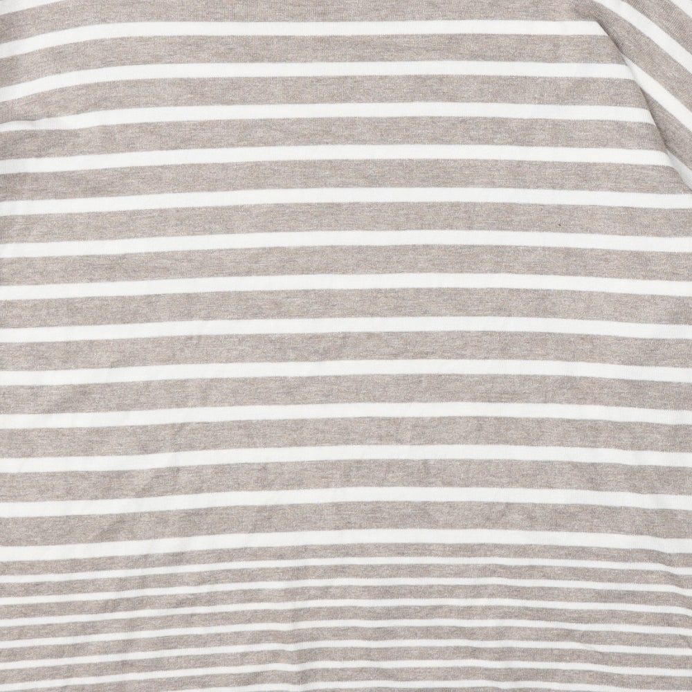 Gerry Weber Womens Beige Round Neck Striped Viscose Pullover Jumper Size L