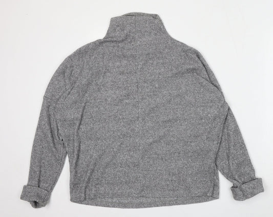 Primark Womens Grey Mock Neck Polyester Pullover Jumper Size 12