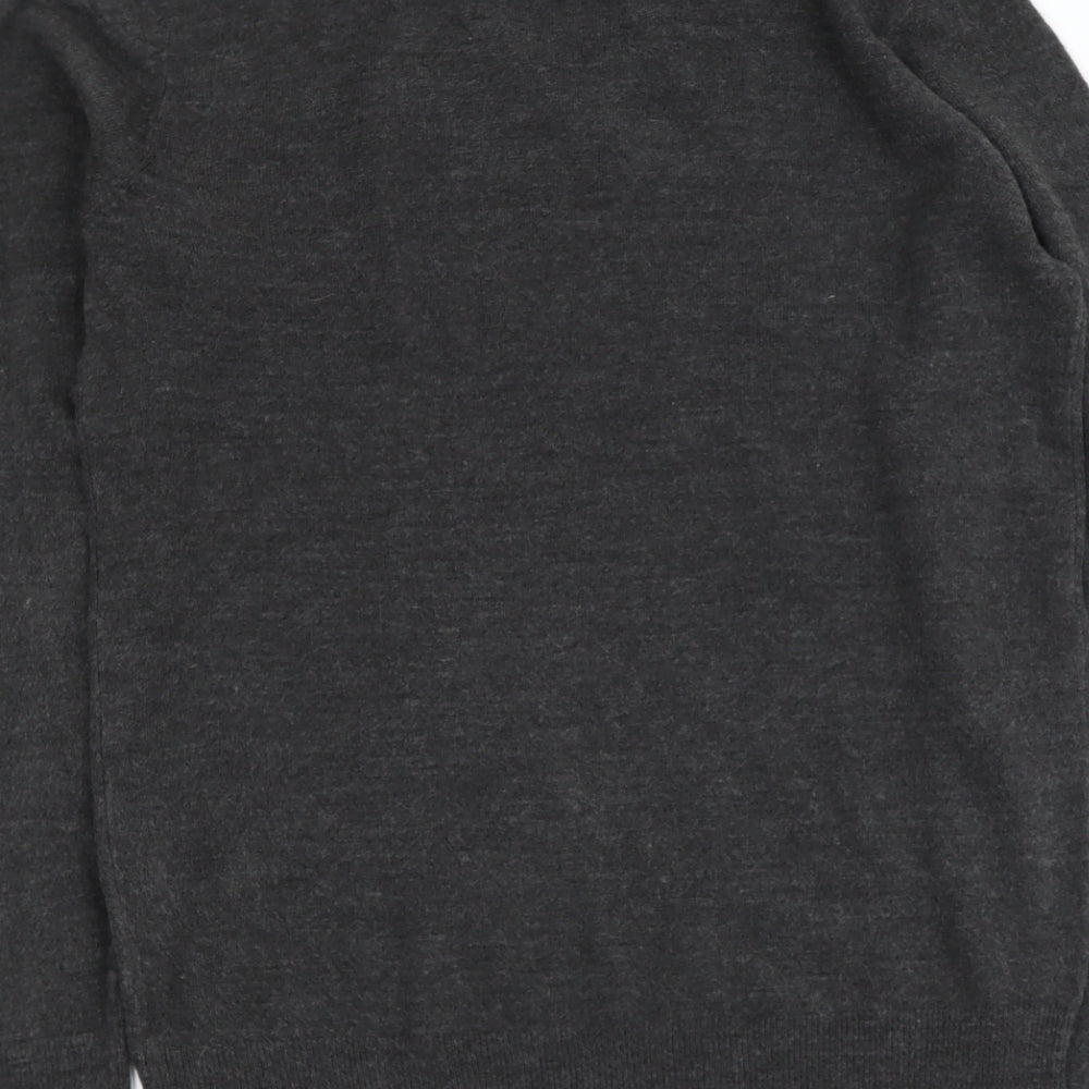 Ceder wood state Mens Grey V-Neck Acrylic Pullover Jumper Size S