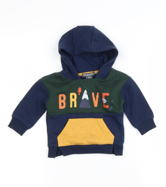 Primark Boys Blue Cotton Pullover Jumper Size 3-6 Months - brave