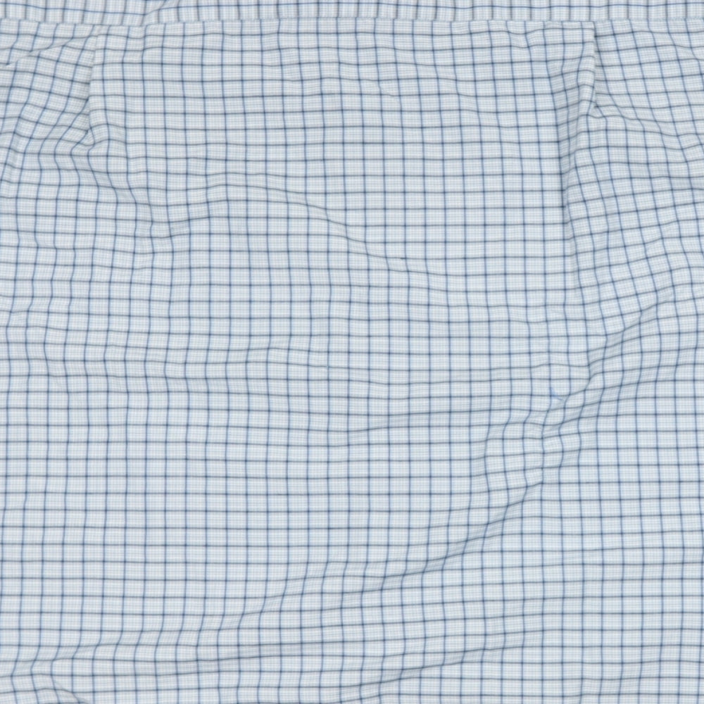 Regata Mens Grey Check Polyester Button-Up Size 14.5 Collared