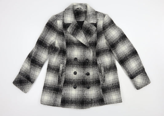 Womens UK Size 14 M&Co Grey Pea Coat