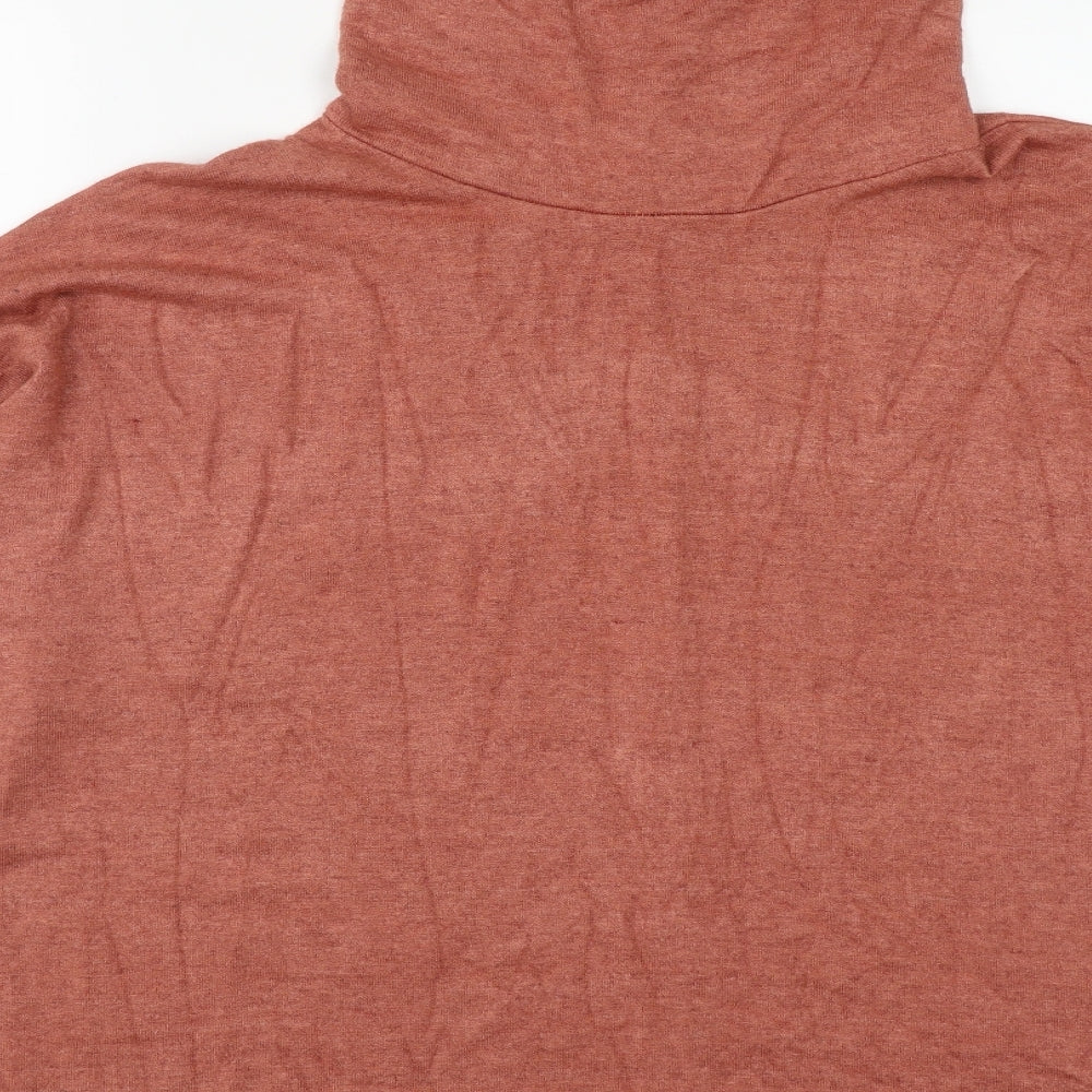 Made in Italy Womens Brown Viscose Basic T-Shirt Size L High Neck