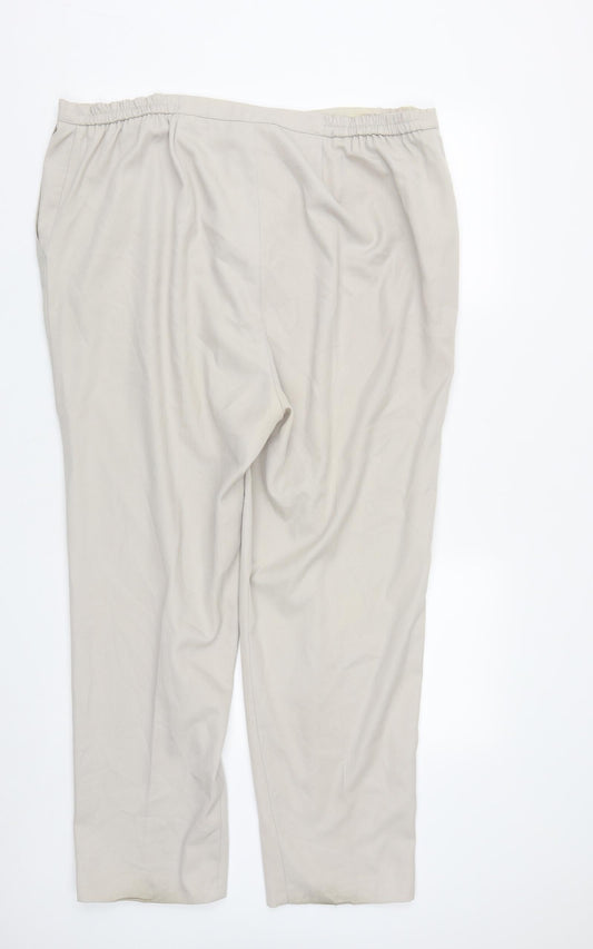 essence Womens Beige Polyester Trousers Size 22 L29 in Regular Zip