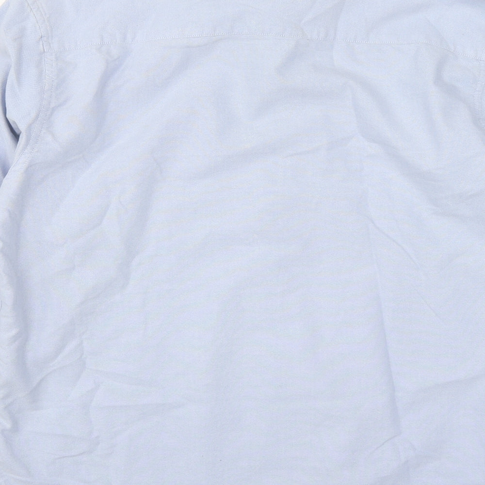 Mens UK Size M Dunnes Blue Button-Up Long Sleeve Casual Shirt