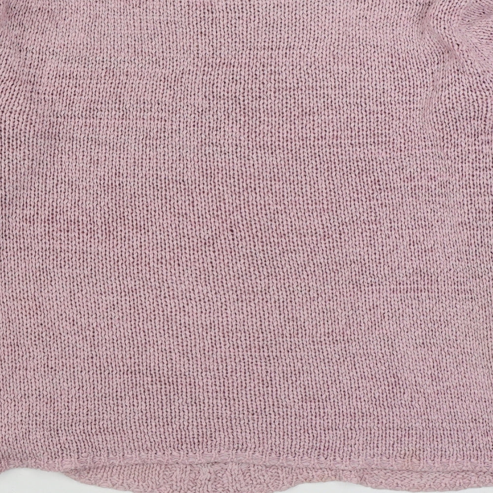 Yaruili Womens Pink Boat Neck Viscose Pullover Jumper Size M