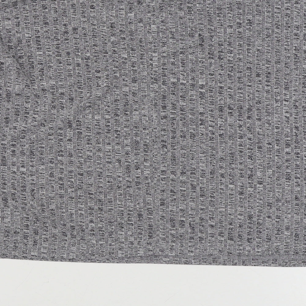 SheIn Womens Grey Boat Neck  Polyester Pullover Jumper Size XL