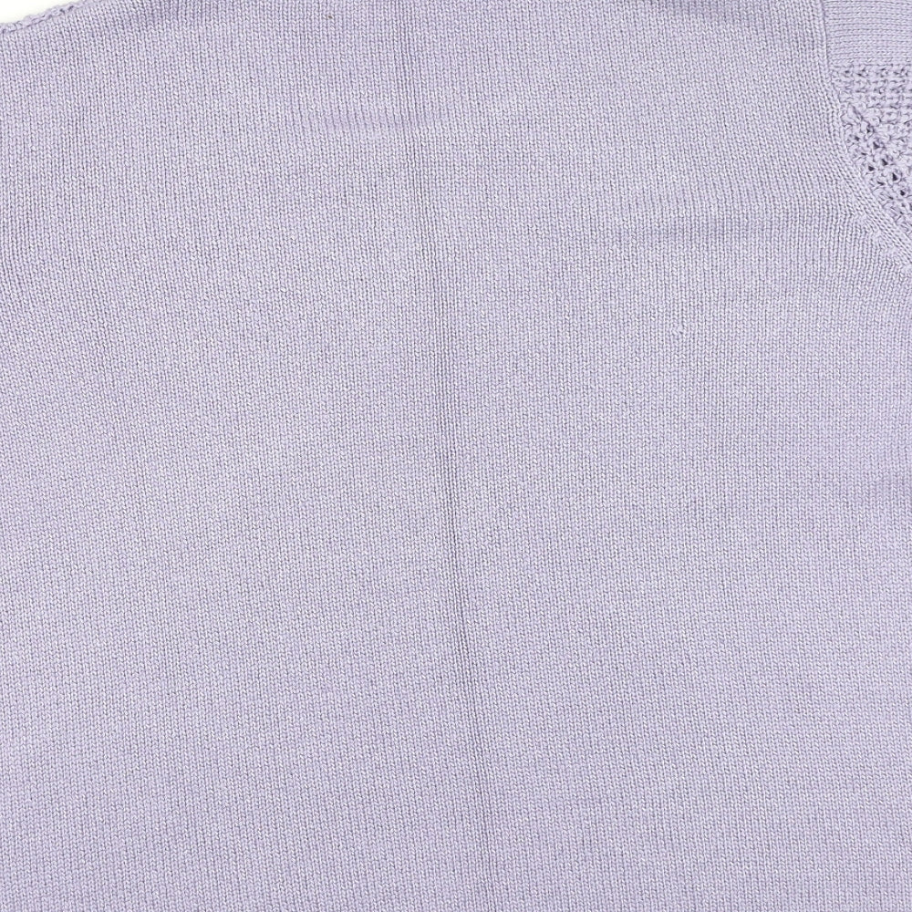 Damart Womens Purple Round Neck Acrylic Pullover Jumper Size M