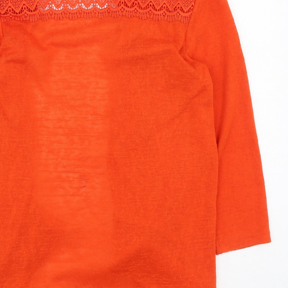 George Womens Orange V-Neck Polyester Cardigan Jumper Size S