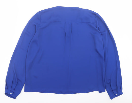 Womens UK Size S Mango Blue Basic Blouse