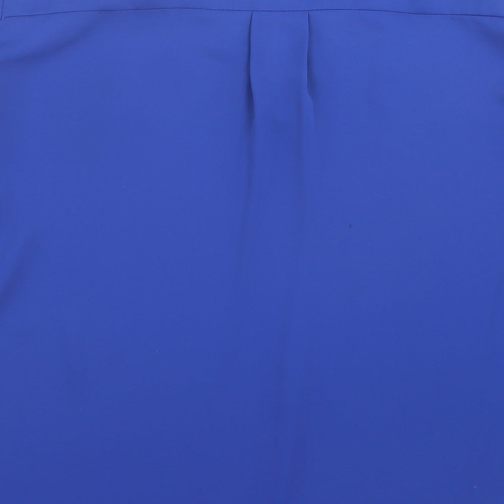 Womens UK Size S Mango Blue Basic Blouse