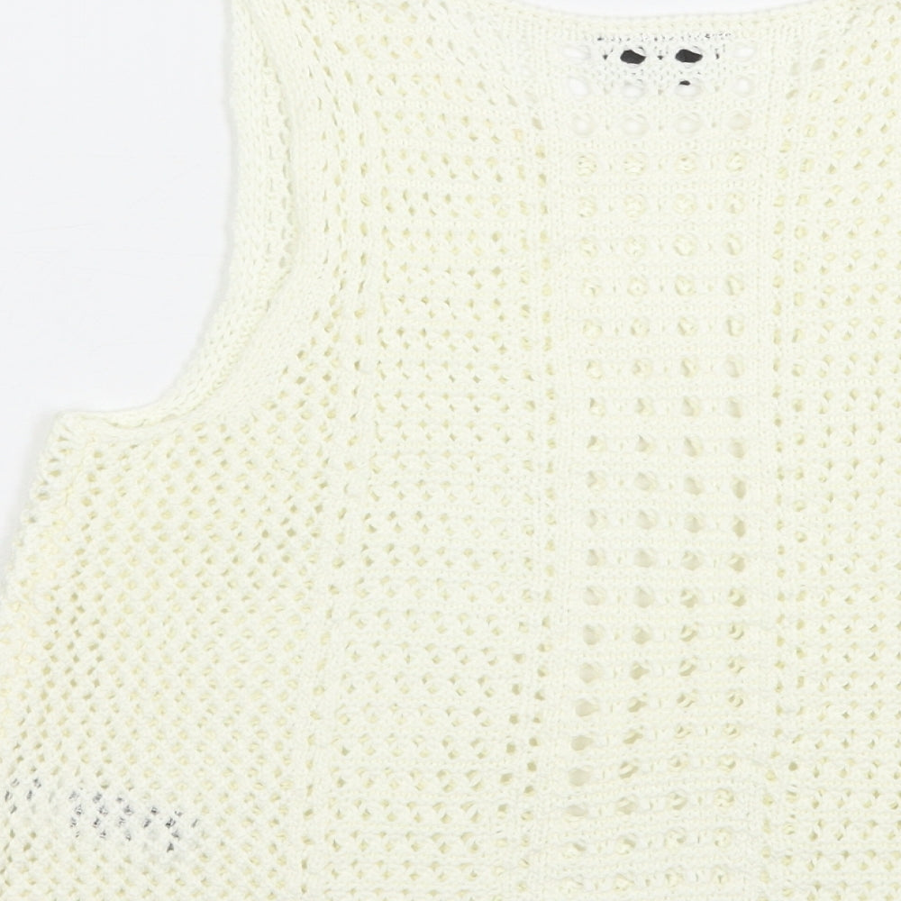 Womens UK Size 10 Topshop Ivory Basic Tank