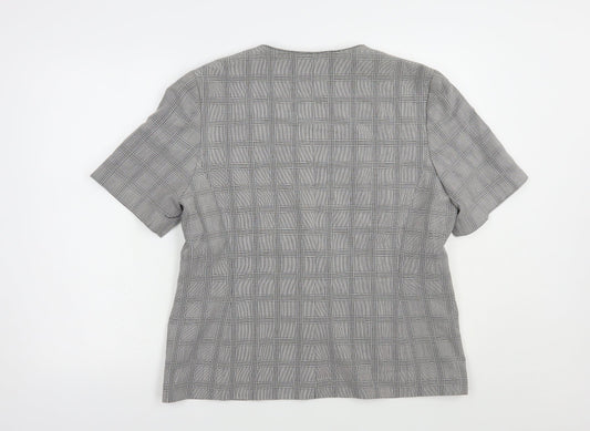 Paul Separates Womens Grey Plaid Jacket Blazer Size 16 Button