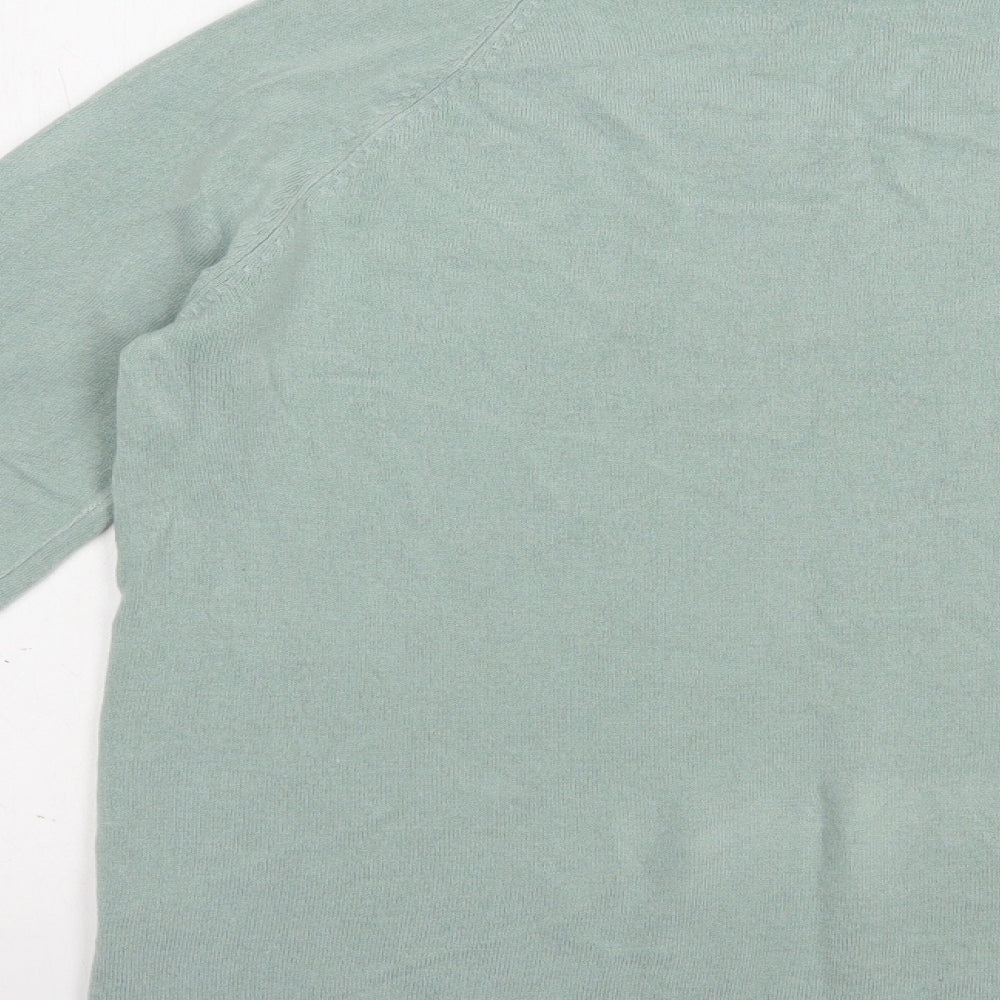 TU Womens Green Scoop Neck Acrylic Pullover Jumper Size 14